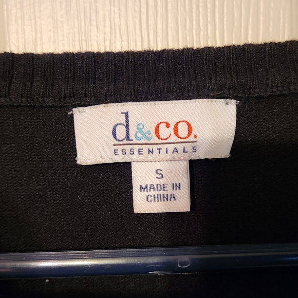 d&co. essentials Women's Dark Blue button-up 3/4 sleeves Sweater Size S - Picture 3 of 4